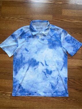 Men’s Municipal Blue Tie-Dye Polo Large